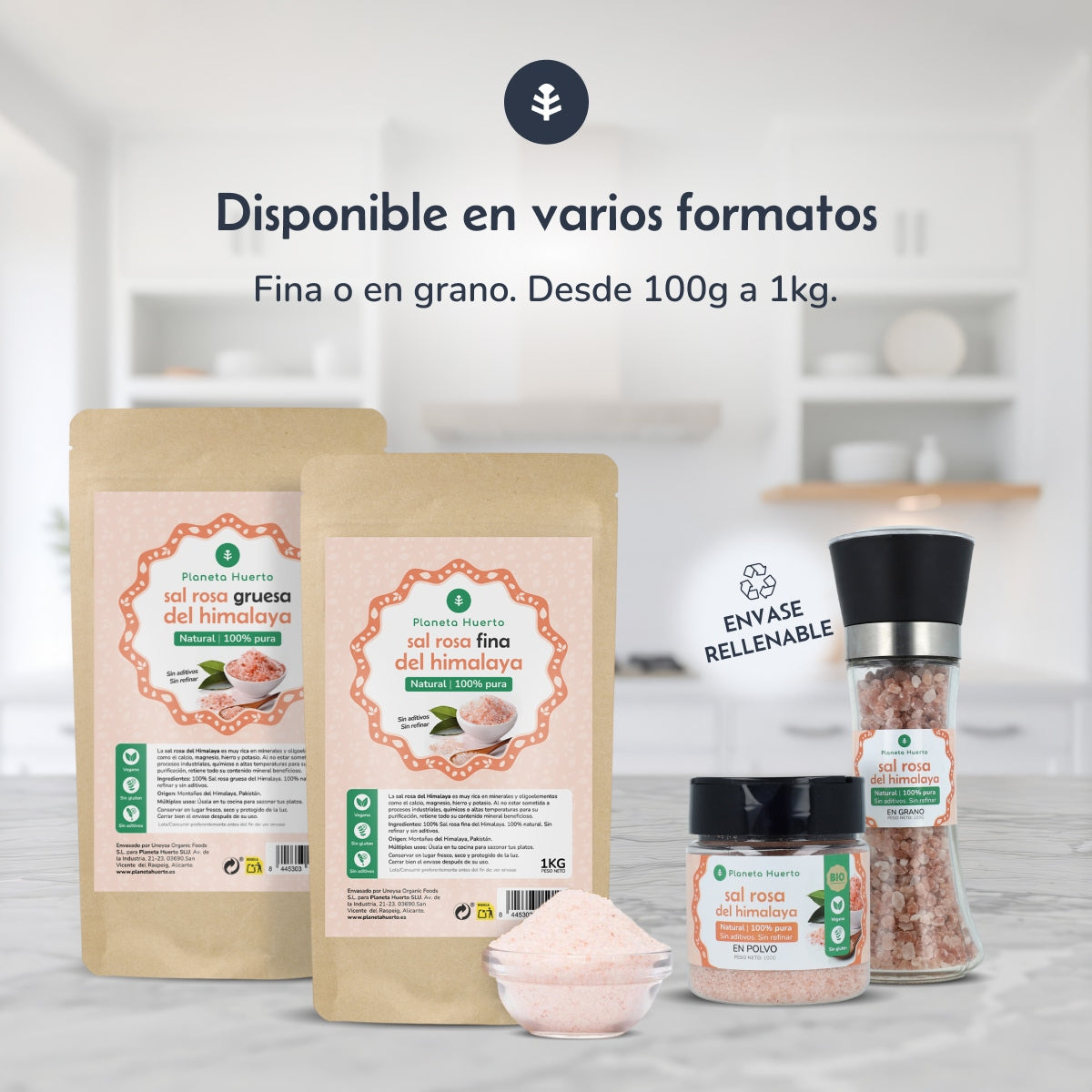 Sal rosa del Himalaya Fina Planeta Huerto 100g