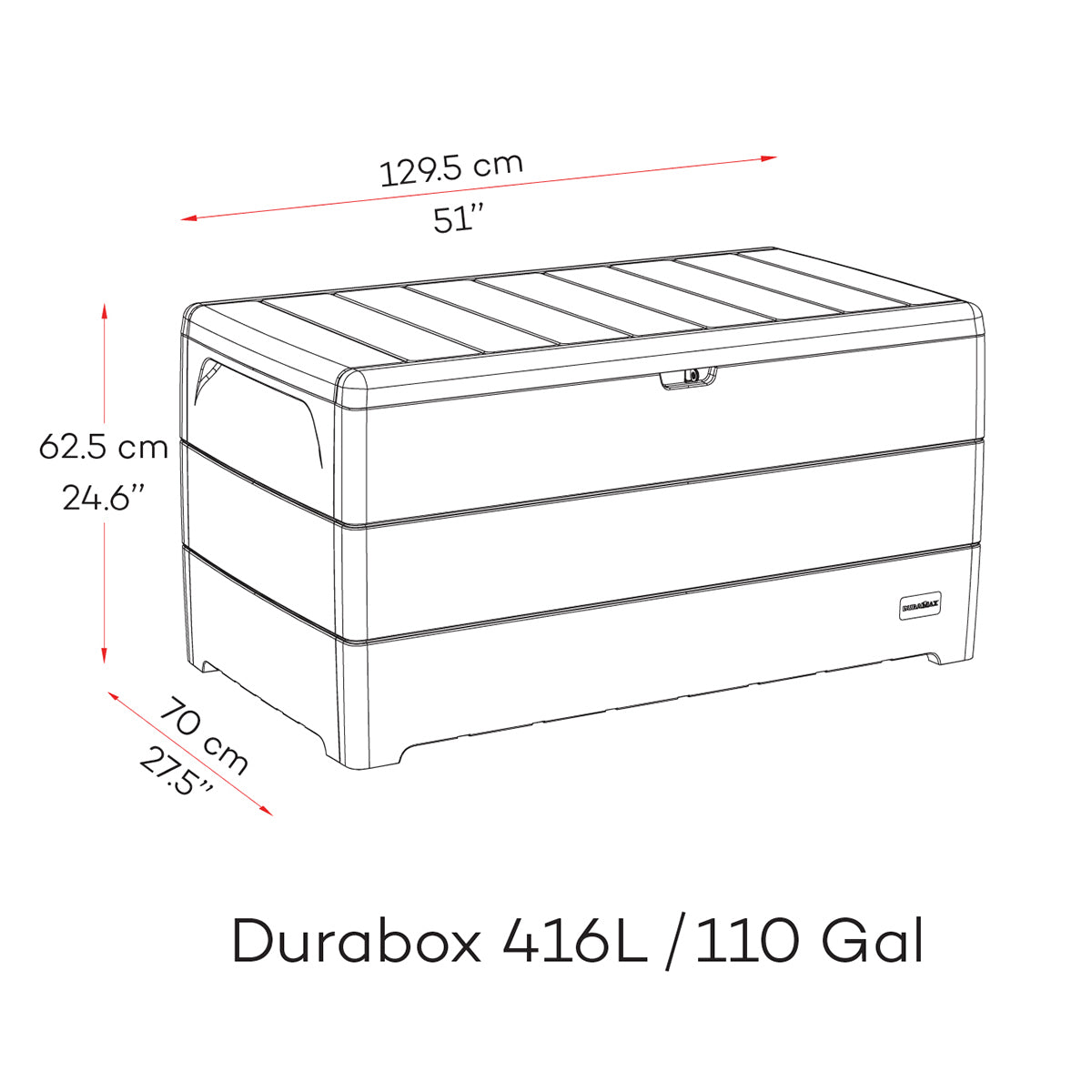 Duramax - Arcón Baúl - 416 L - Pvc - Color Marrón_2