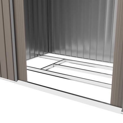 Cobertizo De Jardín Outsunny Acero Galvanizado Marrón 213x130x185 Cm_5
