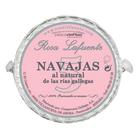 Navajas al Natural de las rías Galletas 6 piezas Rosa Lafuente 111 g