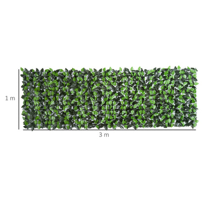 Seto Artificial En Rollo Para Balcón Valla Jardín Outsunny 3x1m Verde_2