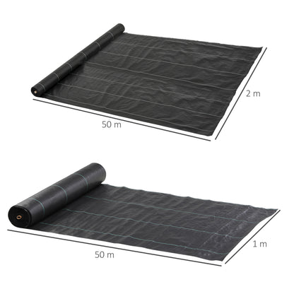 Malla Antimaleza Outsunny Pp Negro 20x2500 Cm_2