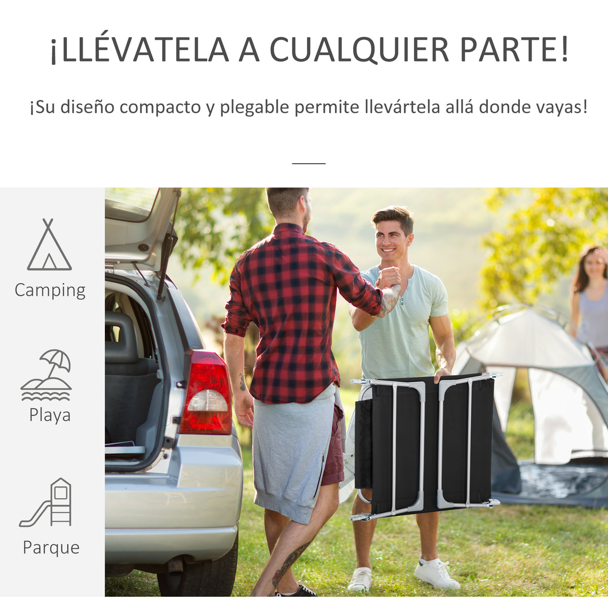 Tumbona Plegable Reclinable De Jardín Outsunny 182x56x24,5 Cm Negro_5