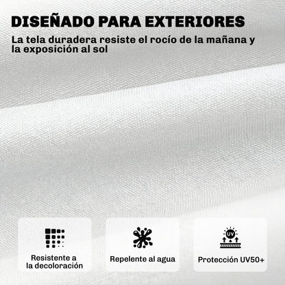 Cojín Para Banco Outsunny Poliéster, Algodón Pp Crema 198x65x13 Cm_5