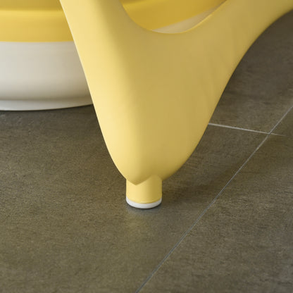 Bañera Para Bebé Plegable Homcom Pp, Tpe Amarillo 81.5x50.5x23.5 Cm_4