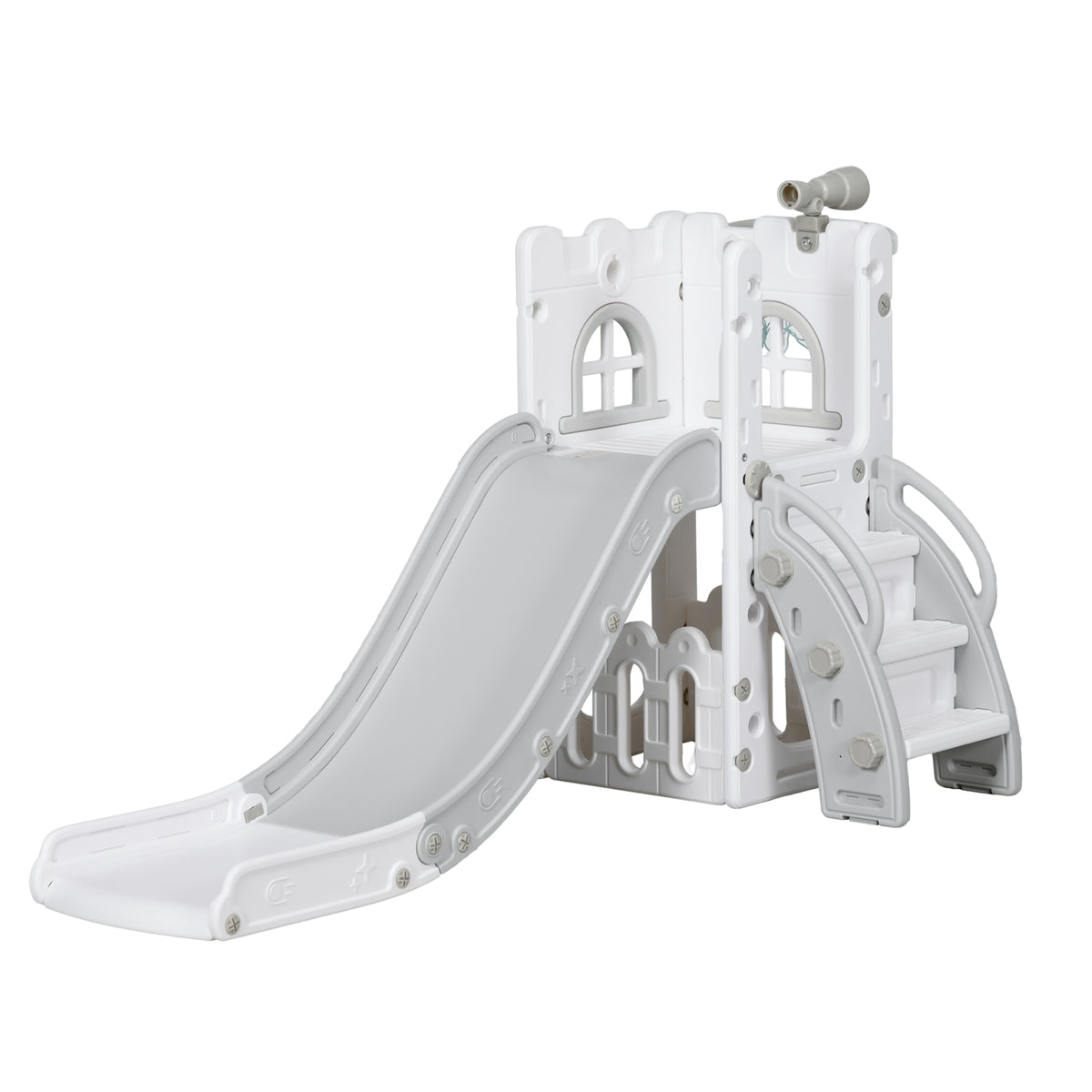 Tobogán Infantil Aiyaplay Hdpe, Pp Blanco Y Gris 70x177x92 Cm 331-052v00gy_0