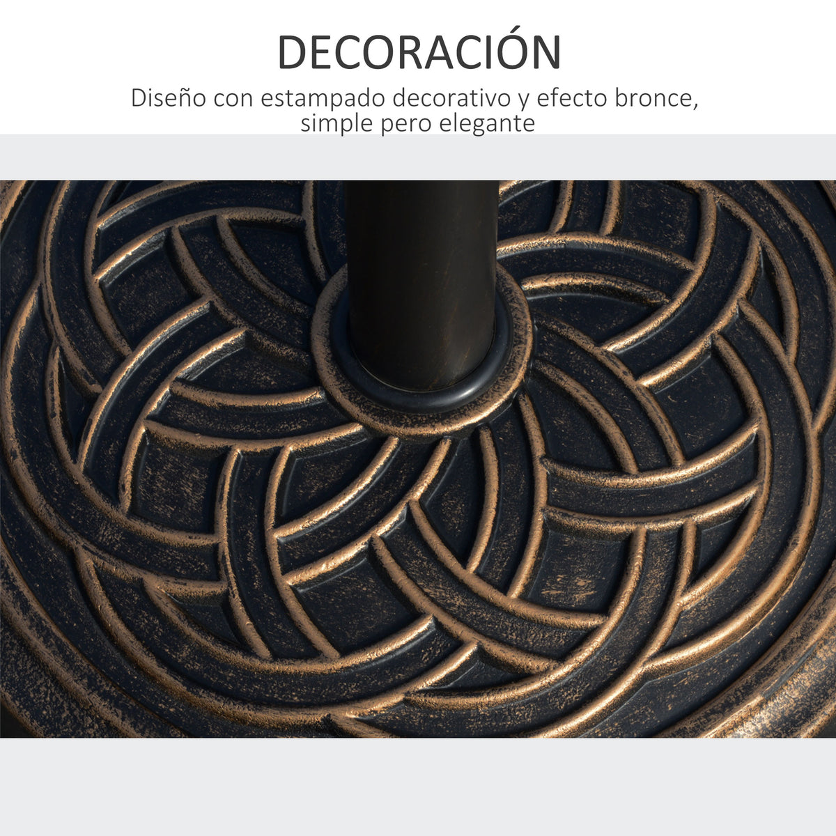 Base Para Sombrilla Outsunny Resina Y Acero Bronce 45x45x33 Cm_5