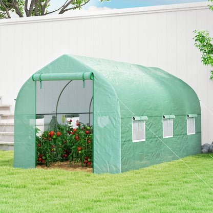 Invernadero De Jardín Túnel 6 Ventanas Outsunny 400x200x200 Cm Verde_4