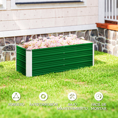 Arriate De Jardín Outsunny Acero Verde 125x47x40 Cm_5