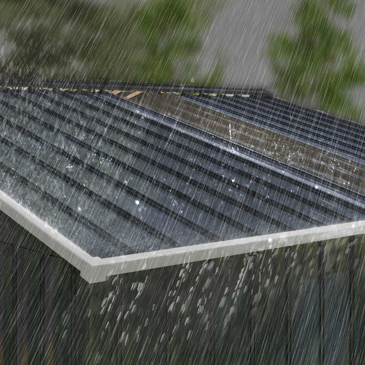 Caseta De Jardín Outsunny Acero Galvanizado Gris Oscuro 277x195x192cm_3