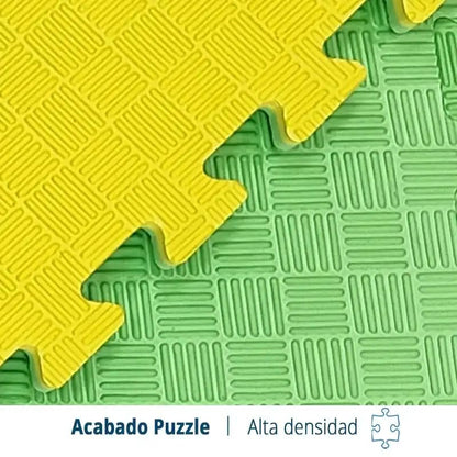 Artatami® Tatami Puzzle 1x1x20 mm Amarillo - Verde Pack Ahorro【16 Unidades】Gimnasios - Fitness - Pilates - Yoga_3