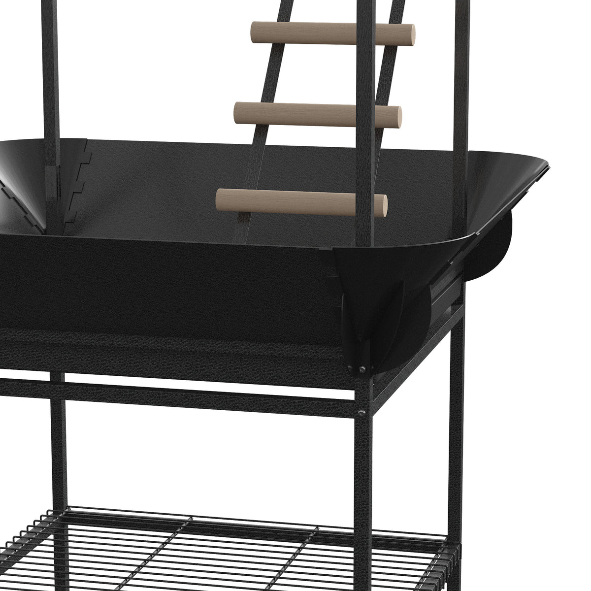 Soporte Para Pájaros Pawhut Acero Gris Oscuro 63x63x163 Cm_5
