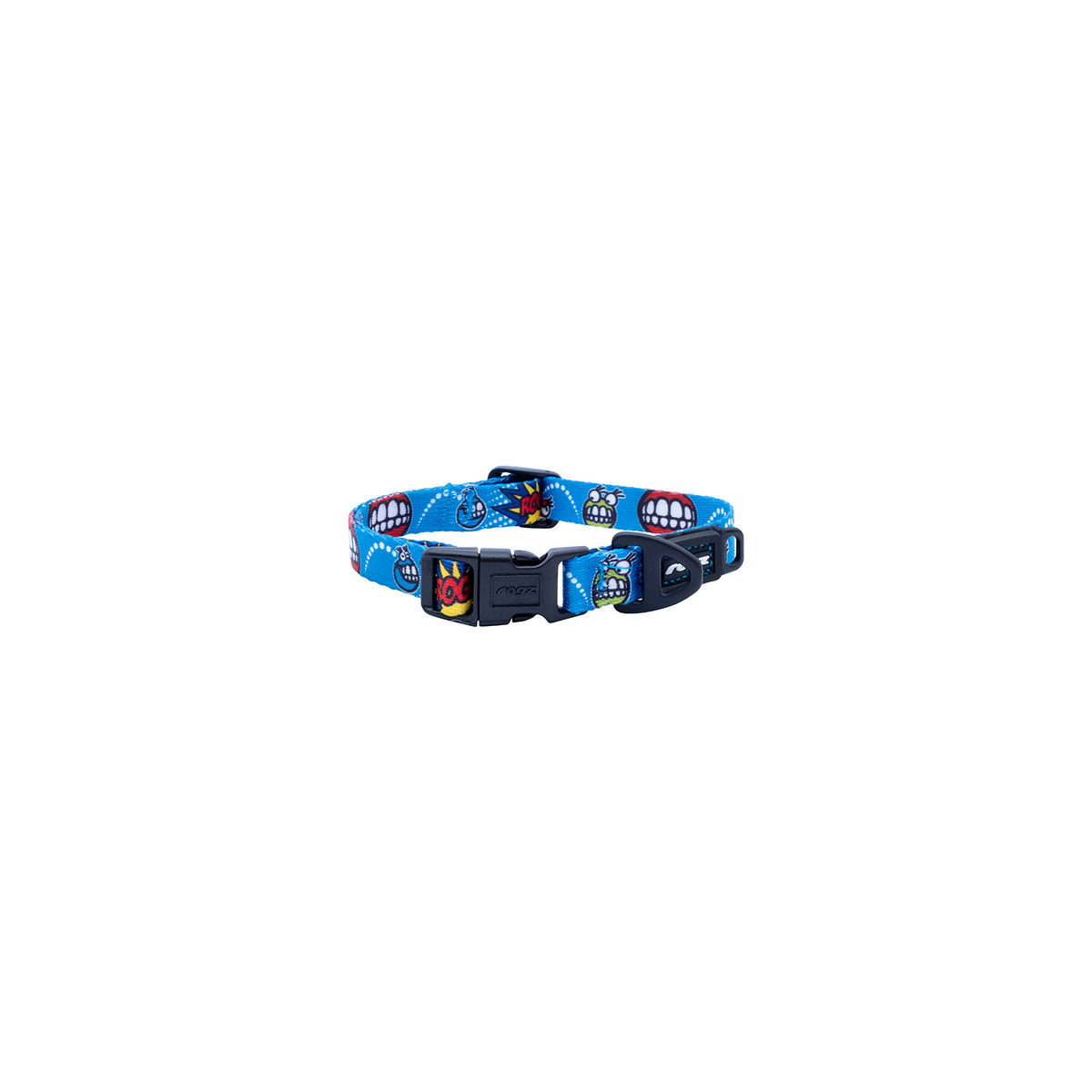 Collar Para Perro, Modelo Fusion De Rogz, Estampado Comic Azul. Talla S (8-14kg)_0