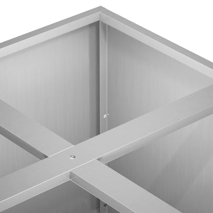 Macetero De Jardín Plateado 100 X 100 X 50 Cm Acero Galvanizado_4