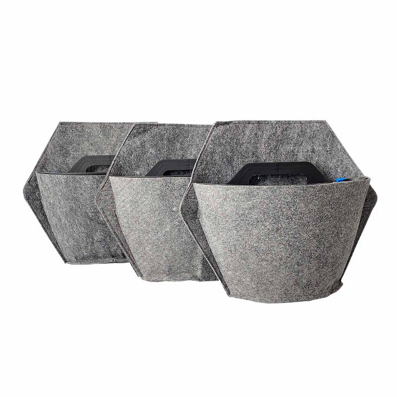 Jardín Vertical Modular Citysens Con Riego Manual De 3 Maceteros – Negro Con Funda Téxtil Reciclada_0