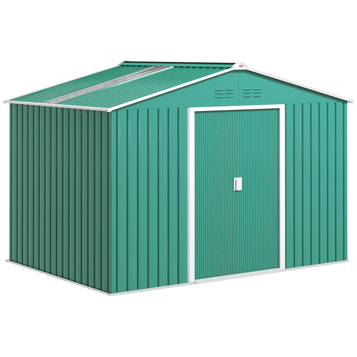 Caseta De Jardín Outsunny Acero Galvanizado Verde 277x195x192 Cm_0