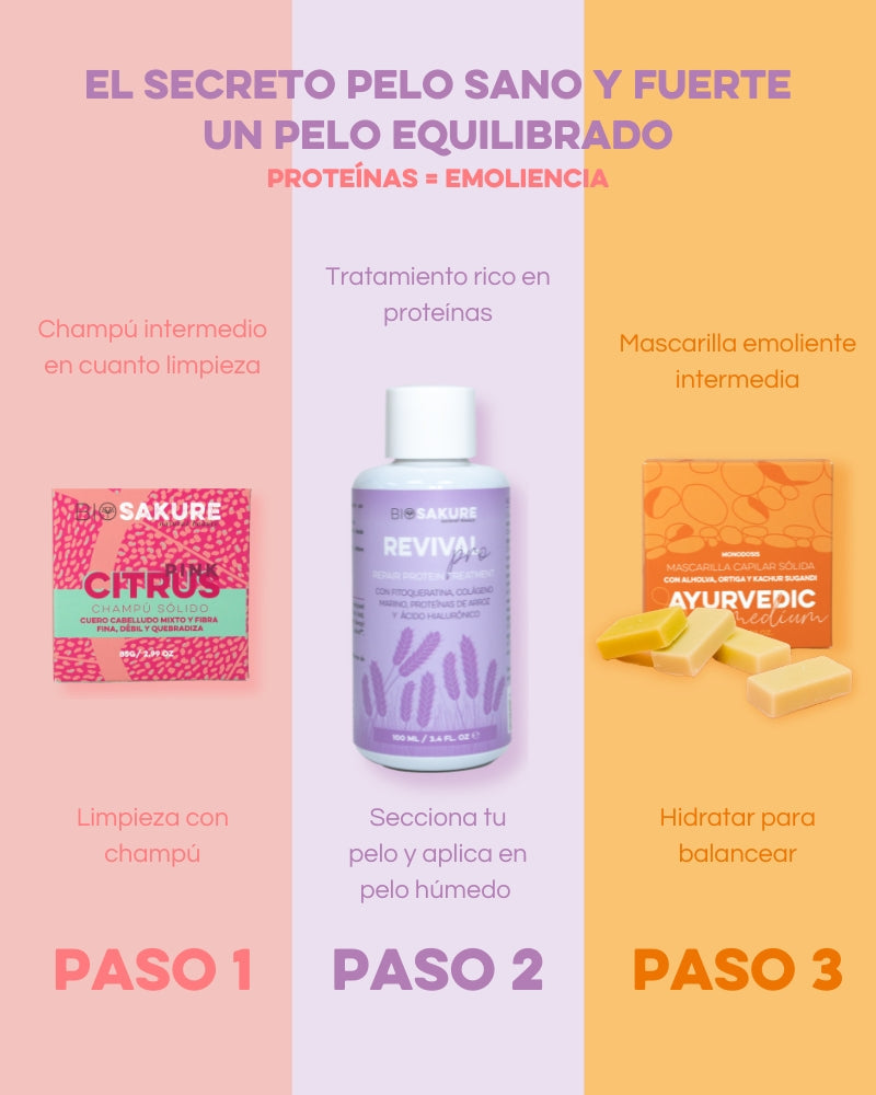 Pelo Dañado Trio - Tratamiento De 3 Pasos Para Recuperar La Fibra Capilar 100 Ml + 85 G + 6 X 15 G Bio Sakure_1