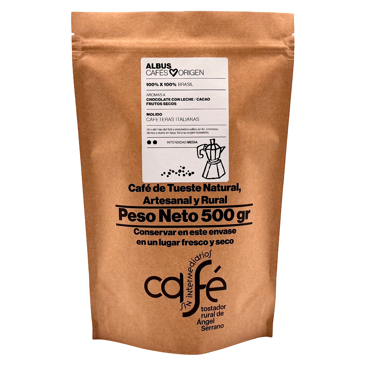 Cafe Sin Intermediarios Café Brasil Albus Molido Italiana (moka) 500 G_0