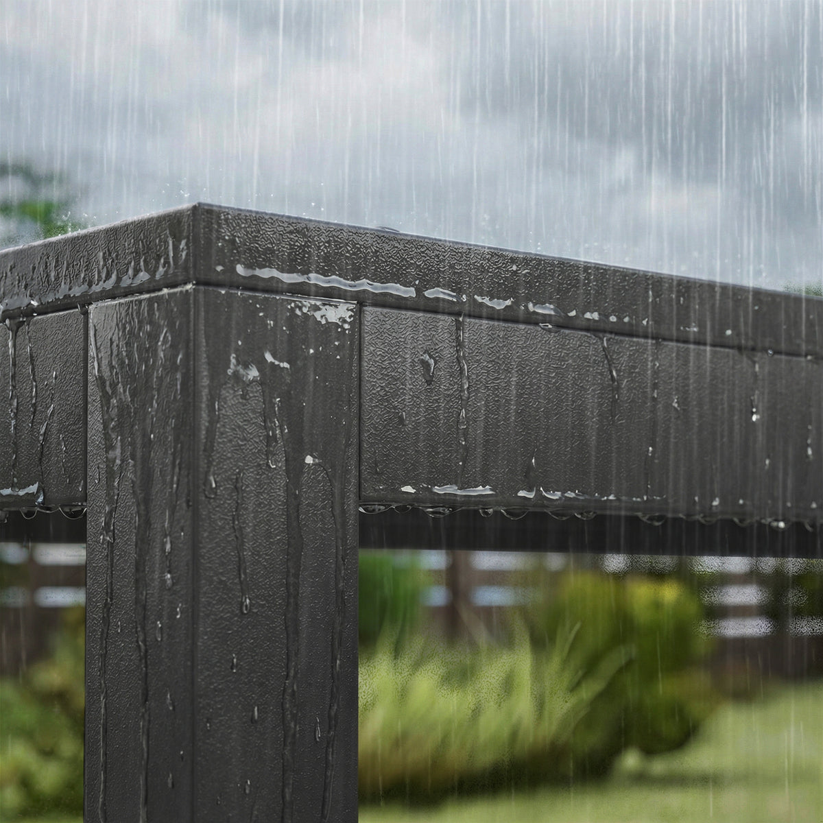 Conjunto De Jardín Outsunny Acero Galvanizado, Textilene Gris Oscuro 140x80x72 Cm_3