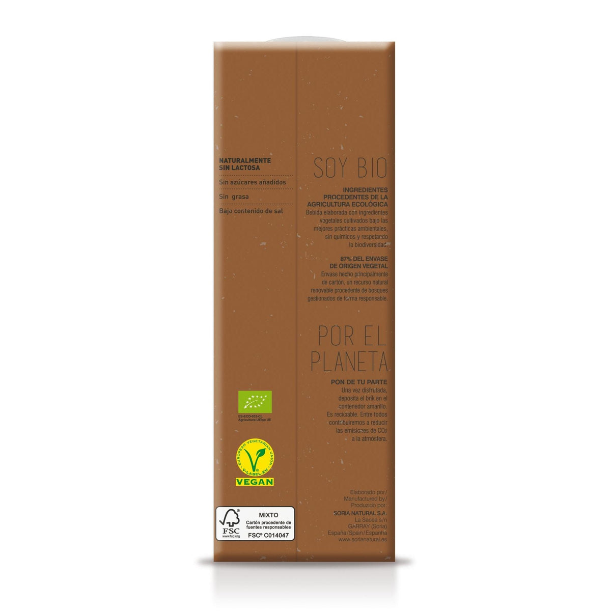 Bebida de Avena con Cacao BIO Soria Natural 1 L