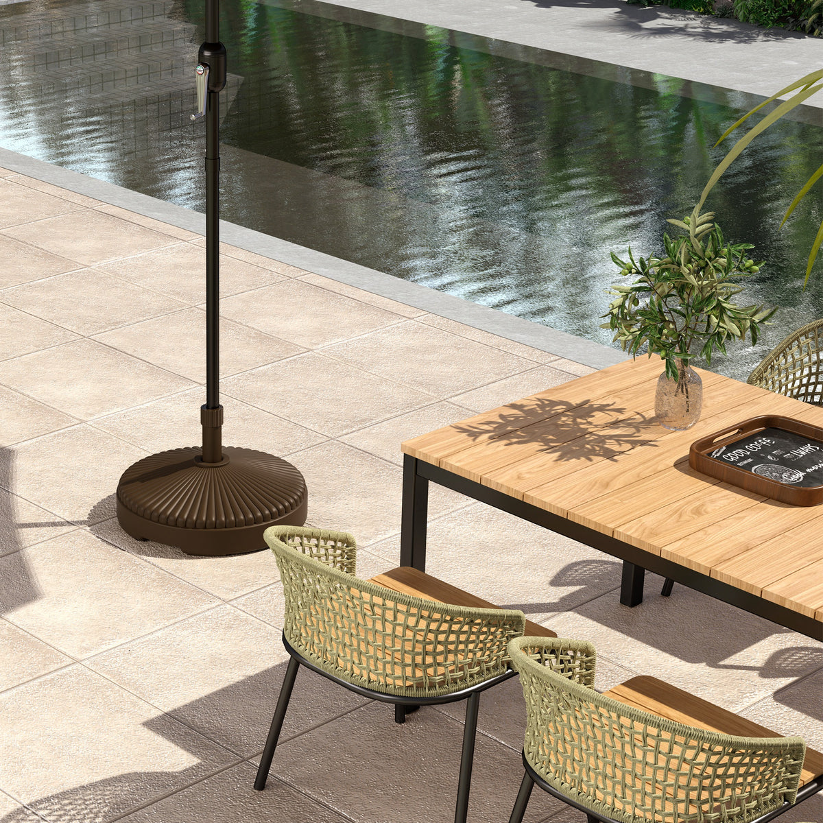 Base De Sombrilla Outsunny Hdpe Marrón 55x55x30 Cm_4