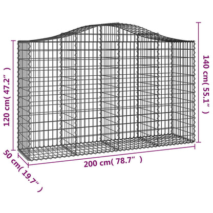 Cestas Gaviones 10 Uds Forma De Arco Hierro 200x50x120/140 Cm_5
