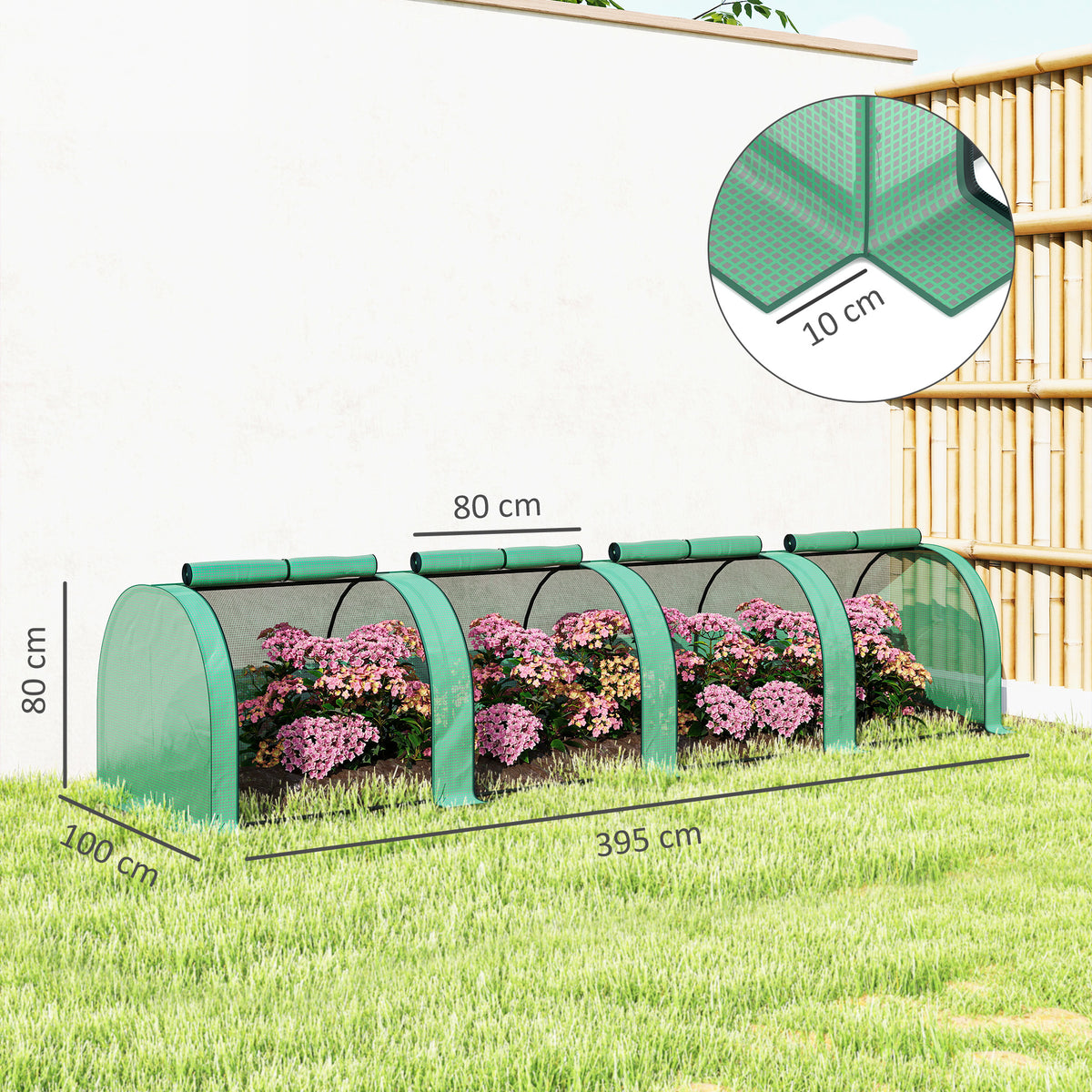 Invernadero Pequeño Outsunny Pe, Acero Verde 395x100x80 Cm 845-234v03gn_2