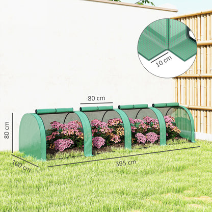 Invernadero Pequeño Outsunny Pe, Acero Verde 395x100x80 Cm 845-234v03gn_2