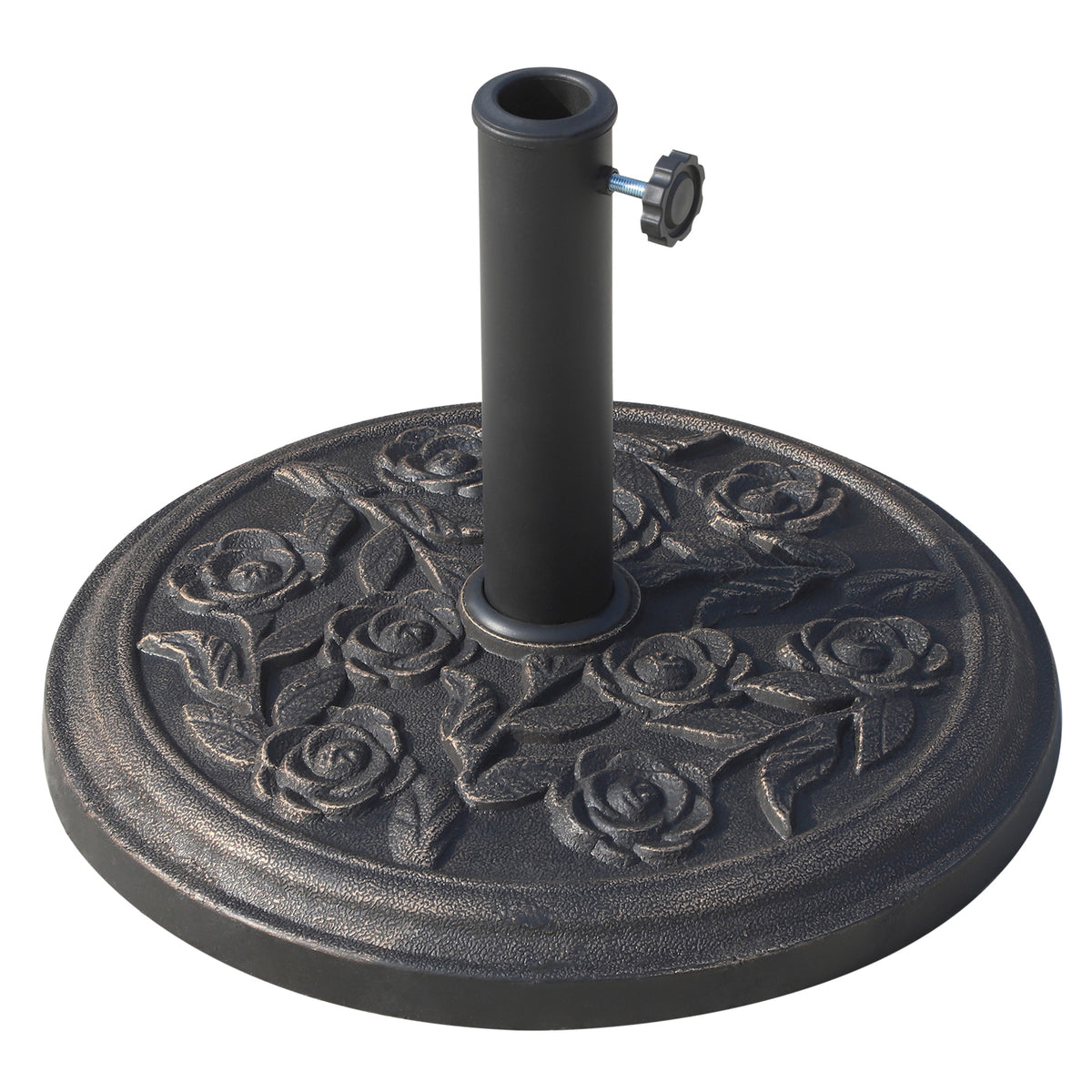 Base De Sombrilla Jardín Peso Neto 9 Kg Outsunny Ø45,5x31 Cm Bronce_0