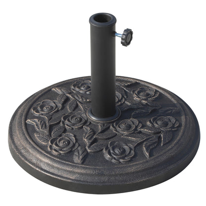 Base De Sombrilla Jardín Peso Neto 9 Kg Outsunny Ø45,5x31 Cm Bronce_0