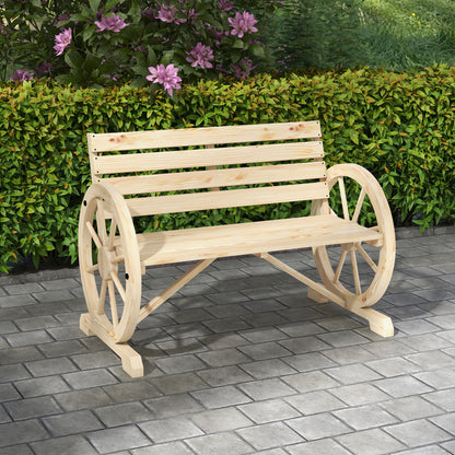 Banco De Jardín Outsunny Madera De Abeto Madera Natural 105.5x56x79 Cm_1