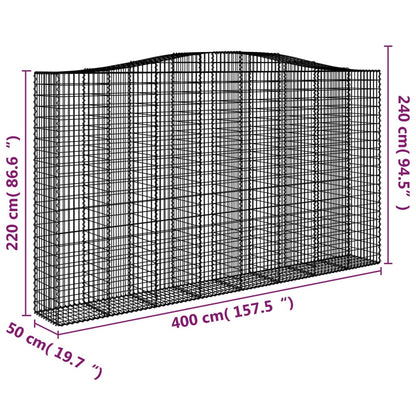 Cestas De Gaviones 9 Uds Forma De Arco Hierro 400x50x220/240 Cm_5