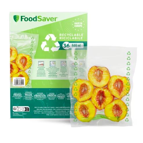 36 bolsas envasadora al vacio 100% reciclables 0,94L FoodSaver