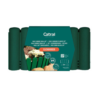 Pack De 5 Bordos Tronco Clickborder Lop Verde - Ideal Para Jardines - 0,4x0,2 M - Multicolor_0