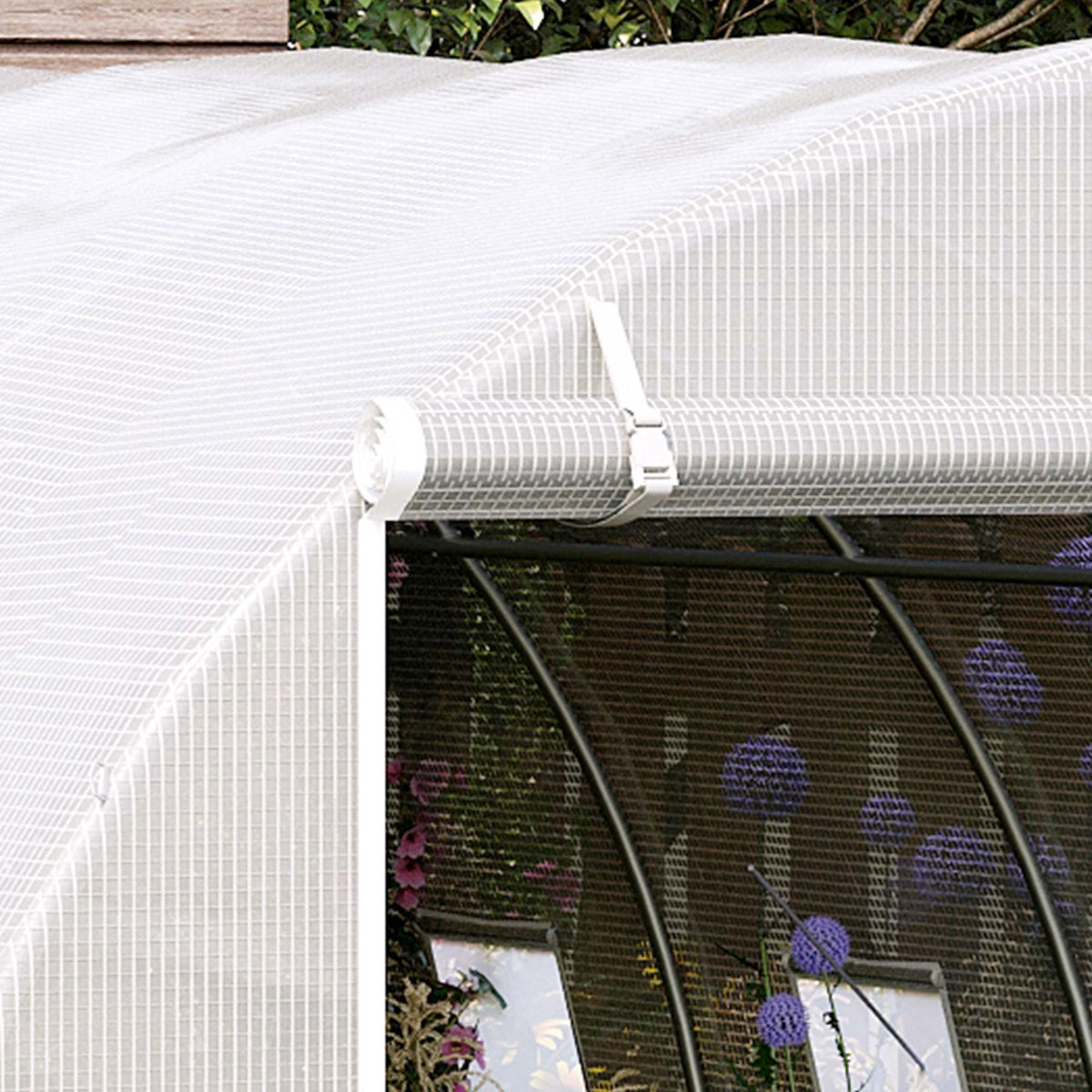 Invernadero De Túnel Con 12 Ventanas Y Puerta Outsunny 6x3x2 M Blanco_3