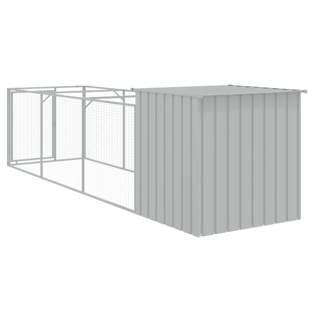 Caseta Perros Corral Acero Galvanizado Gris Claro 110x405x110cm_4