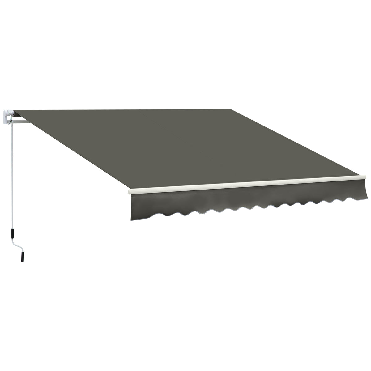 Toldo Manual Retráctil Outsunny Poliéster Gris 350x250 Cm_0