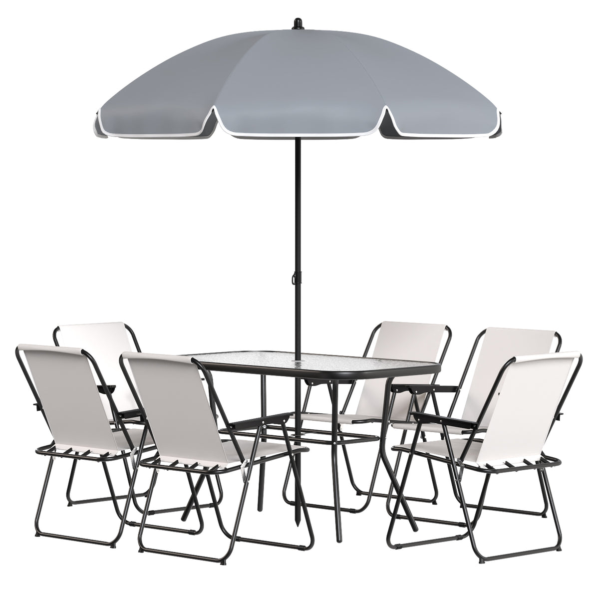 Conjunto De Jardín Outsunny Acero, Textilene Crema 119x68x70 Cm_4