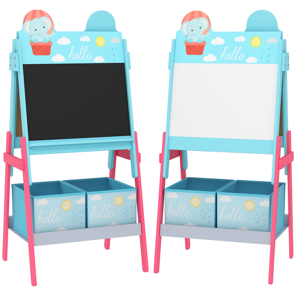 Caballete Infantil Aiyaplay Mdf, Tela No Tejida Azul 53.5x49x113 Cm_0
