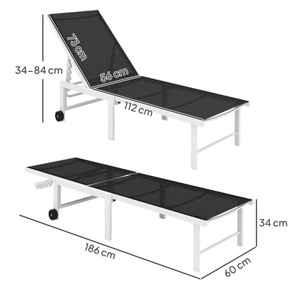 Tumbona Outsunny Acero, Texteline Gris 166x60x84 Cm_2