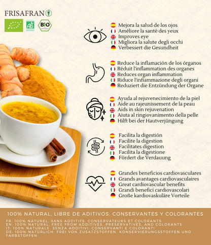 Cúrcuma Latte Ecológica En Polvo | Calidad | Frisafran 200 G_1