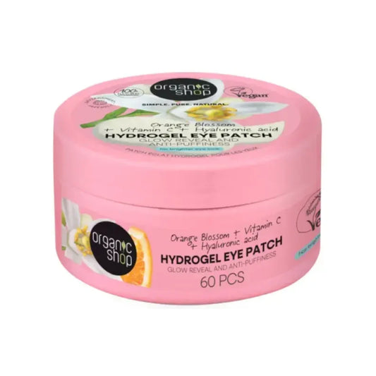 Parches de Hidrogel Iluminadores y Antihinchazón para el Contorno de los Ojos Organic Shop 60 unidades