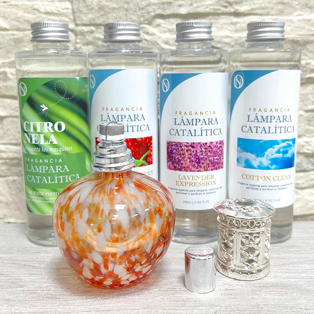 Lámpara Catalítica Drops Orange + Fragancia Cotton Clean 200ml - Elimina Malos Olores, Impurezas Y Perfuma_5