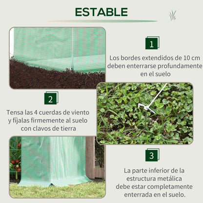 Invernadero Outsunny Acero, Pe Verde 200x76x168 Cm_5