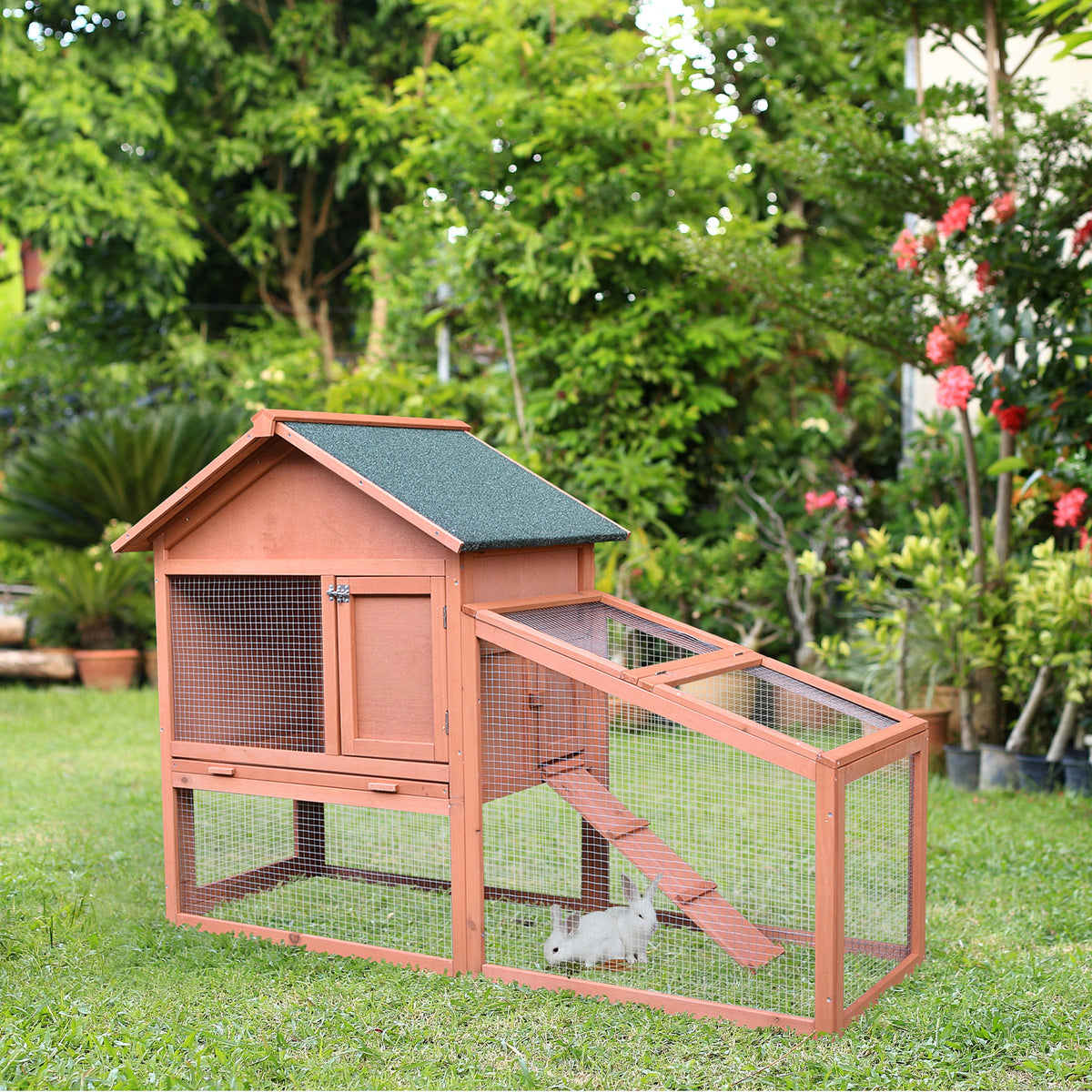 Conejera De Exterior Pawhut Madera 144x64,5x100 Cm_1