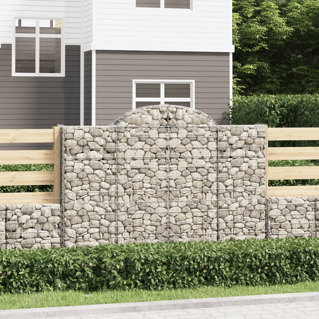 Cestas Gaviones 8 Uds Forma De Arco Hierro 200x30x140/160 Cm_1