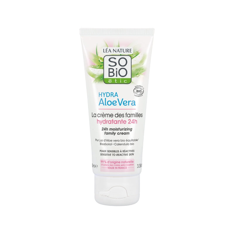 Crema familiar hidratante 24h piel sensible y reactiva Sobio 100 ml