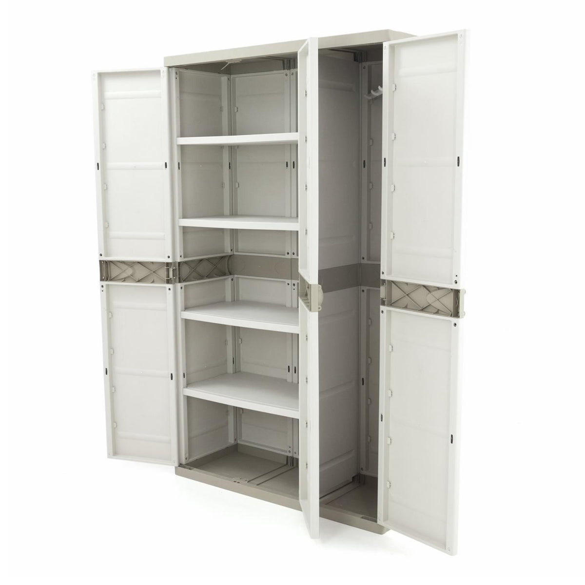 Armario de 3 Puertas con escobero 105 cm Titanium Plastiken Beige
