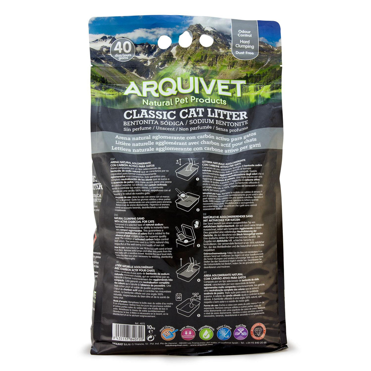 Classic Cat Litter Arquivet 10 Kg Arena aglomerante bentonita