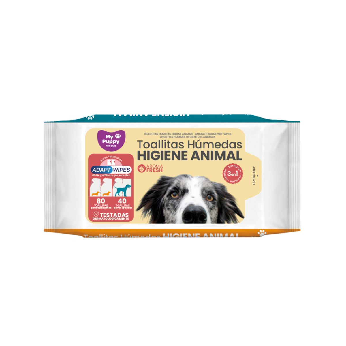 Toallitas Húmedas Higiene Animal My Puppy, Salustar,  80/40 uds
